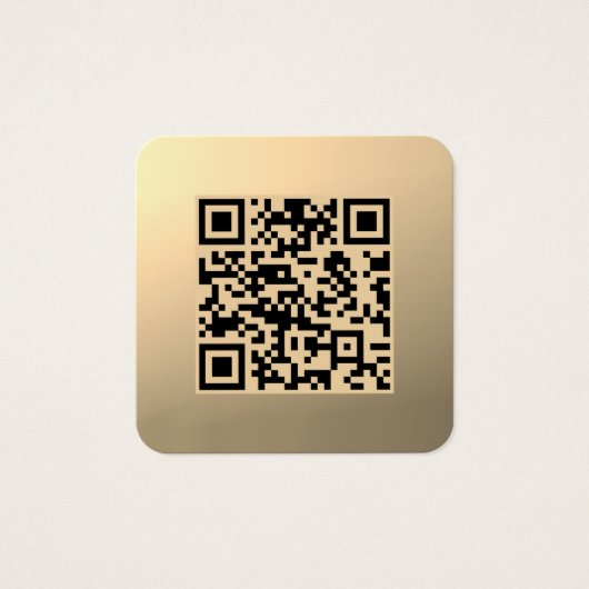 Direct bewerkbare QR-code Sjabloon | Faux Gold Vierkante Visitekaartjes (Voorkant)