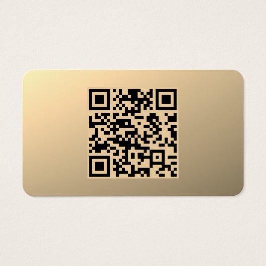 Direct bewerkbare QR-code Sjabloon | Faux Gold Visitekaartje (Voorkant)