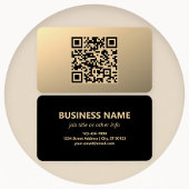 Direct bewerkbare QR-code Sjabloon | Faux Gold Visitekaartje