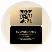 Direct bewerkbare QR-code Sjabloon | Faux Gold Visitekaartje