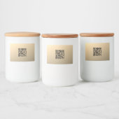 Direct bewerkbare QR-code Sjabloon | Faux Gold Voedselcontainer Etiket (Flessen)