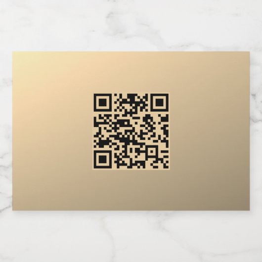 Direct bewerkbare QR-code Sjabloon | Faux Gold Voedselcontainer Etiket (Enkel label)