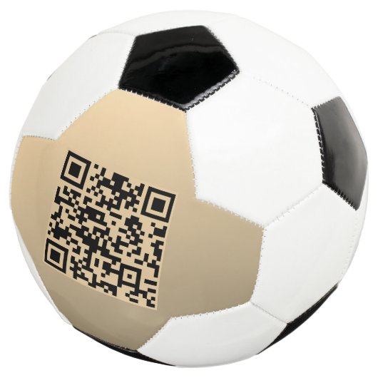 Direct bewerkbare QR-code Sjabloon | Faux Gold Voetbal (Drie kwart)