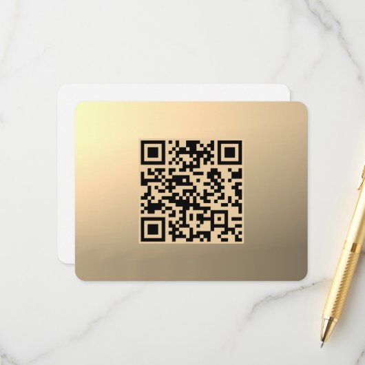 Direct Bewerkbare QR-code Sjabloon | Nep Goud (Voorkant / Achterkant in situ)