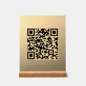 Direct bewerkbare QR-code sjabloon | Nep goud Acryl Bord (Voorkant)