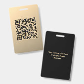 Direct Bewerkbare QR-code Sjabloon | Nep Goud Badge (Voor- en achterkant)