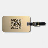 Direct Bewerkbare QR-code Sjabloon | Nep Goud Bagagelabel (Voorkant horizontaal)