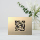Direct Bewerkbare QR-code Sjabloon | Nep Goud Briefkaart (Staand voorkant)