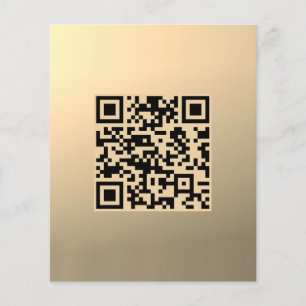 Direct bewerkbare QR-code sjabloon Nep goud Flyer