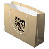 Direct Bewerkbare QR-code Sjabloon | Nep Goud Groot Cadeauzakje (Achterkant Gekanteld)