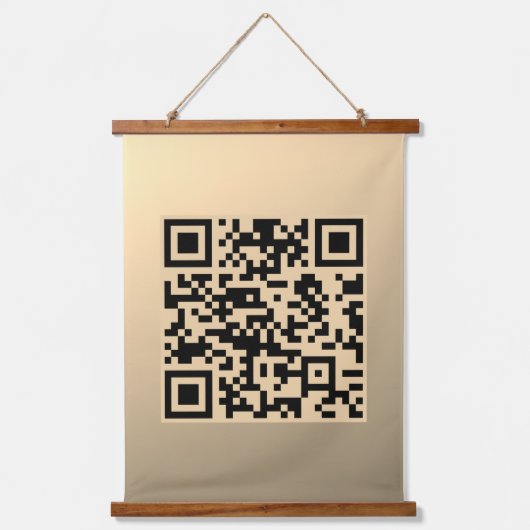 Direct Bewerkbare QR-code Sjabloon | Nep Goud Hangend Wandkleed (Voorkant)