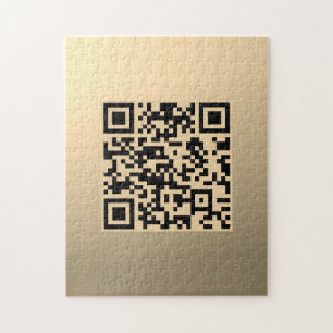 Direct Bewerkbare QR-code Sjabloon Nep Goud Legpuzzel