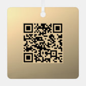 Direct bewerkbare QR-code sjabloon | Nep goud Metalen Ornament (Voorkant)