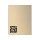 Direct bewerkbare QR-code sjabloon | Nep goud Notitieblok (Linkerzijde)