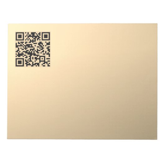 Direct bewerkbare QR-code sjabloon | Nep goud Notitieblok (Voorkant)