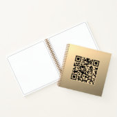 Direct Bewerkbare QR-code Sjabloon | Nep Goud Notitieboek (Binnen)