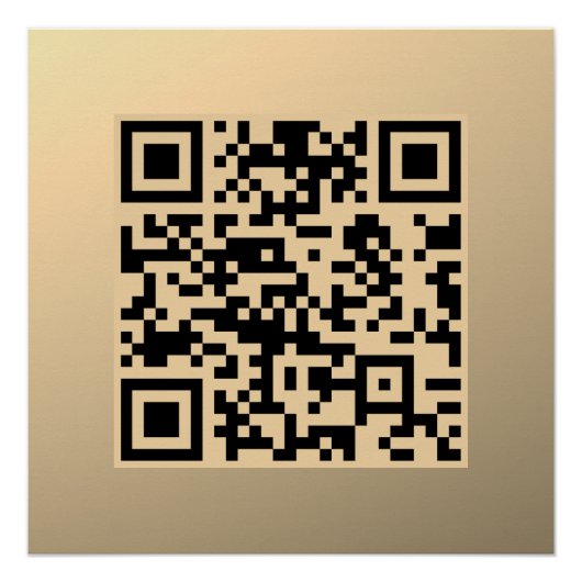 Direct bewerkbare QR-code sjabloon | Nep goud Perfect Poster (Voorkant)
