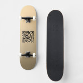Direct bewerkbare QR-code sjabloon | Nep goud Persoonlijk Skateboard (Voorkant)