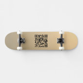 Direct bewerkbare QR-code sjabloon | Nep goud Persoonlijk Skateboard (Horizontaal)