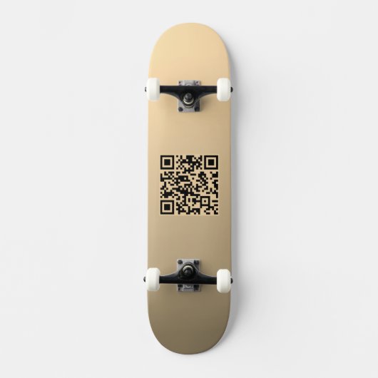 Direct bewerkbare QR-code sjabloon | Nep goud Persoonlijk Skateboard (Voorkant)