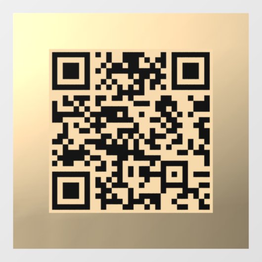 Direct Bewerkbare QR-code Sjabloon | Nep Goud Raamsticker (Vel)