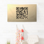 Direct Bewerkbare QR-code Sjabloon | Nep Goud Spandoek (Insitu)