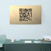 Direct Bewerkbare QR-code Sjabloon | Nep Goud Spandoek (Beurs)