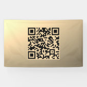 Direct Bewerkbare QR-code Sjabloon | Nep Goud Spandoek (Horizontaal)