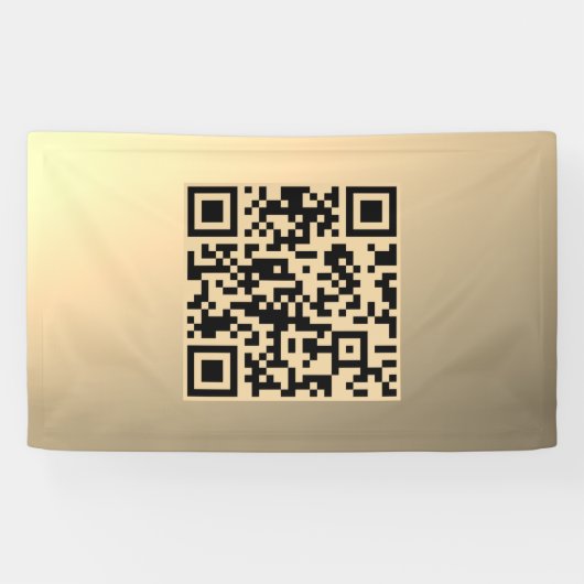 Direct Bewerkbare QR-code Sjabloon | Nep Goud Spandoek (Horizontaal)