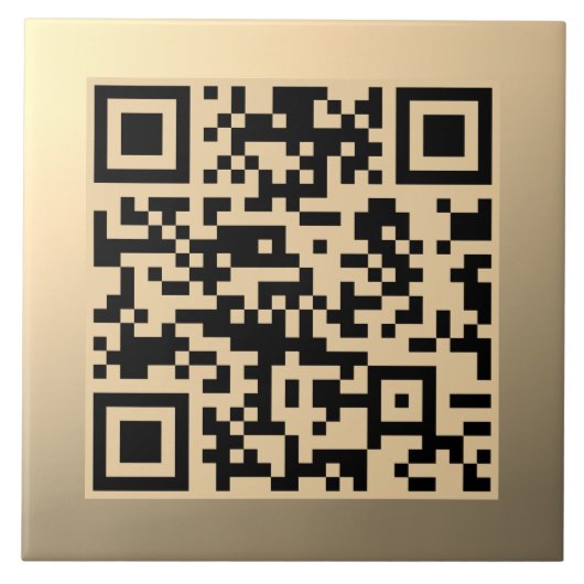 Direct Bewerkbare QR-code Sjabloon | Nep Goud Tegeltje (Voorkant)