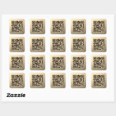 Direct bewerkbare QR-code sjabloon | Nep goud Vierkante Sticker (Vel)