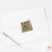 Direct bewerkbare QR-code sjabloon | Nep goud Vierkante Sticker (Envelop)