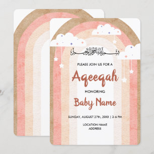 Direct Boho Regenboog Aqeeqah Aqiqah Uitnodigingsk Kaart