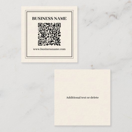 Direct Creëer een scanbare QR-code voor bedrijven Informatiekaartje (Voorkant / Achterkant)