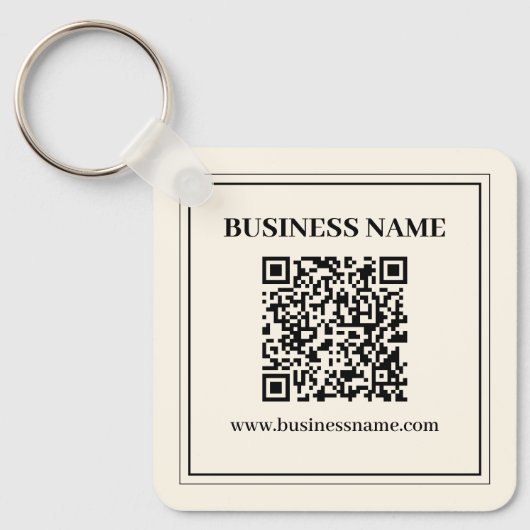 Direct Creëer een scanbare QR-code voor bedrijven Sleutelhanger (Voorkant)