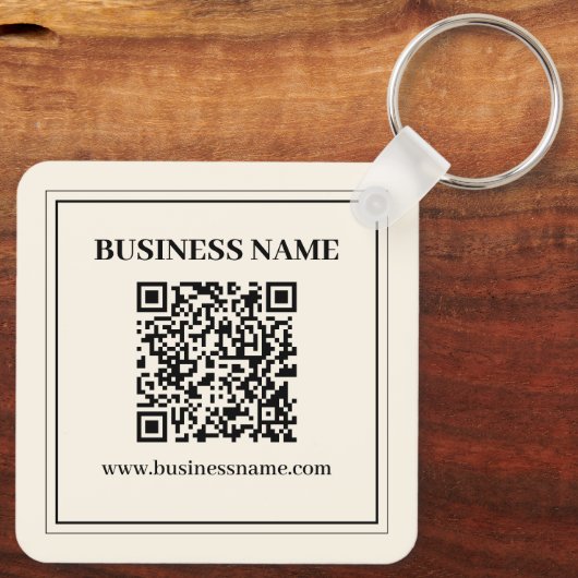 Direct Creëer een scanbare QR-code voor bedrijven Sleutelhanger (Achterkant)