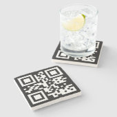 Direct Creëer QR-code (door uw URL in te voeren) Stenen Onderzetter (Zijkant)