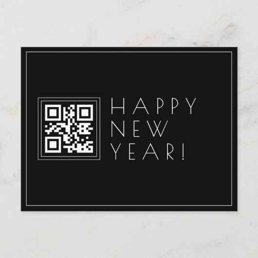 Direct Creëer QR-code | Stijlvolle gelukkige Nieuw Briefkaart (Voorkant)