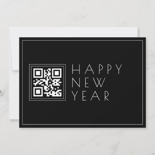 Direct Creëer QR-code | Stijlvolle gelukkige Nieuw Kaart (Voorkant)