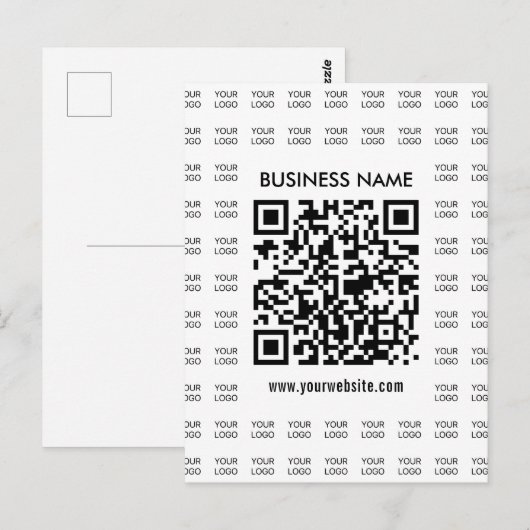 Direct Creëer scanbare QR-code en Logo-patroon Briefkaart (Voorkant / Achterkant)