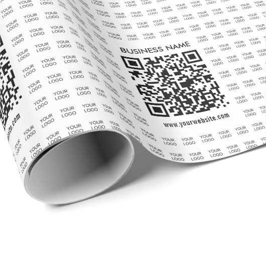 Direct Creëer scanbare QR-code en Logo-patroon Cadeaupapier (Rol Hoek)