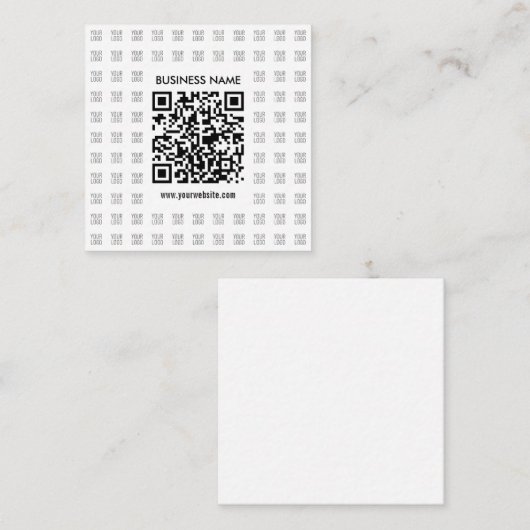 Direct Creëer scanbare QR-code en Logo-patroon Informatiekaartje (Voorkant / Achterkant)