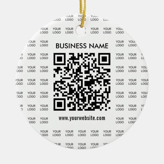 Direct Creëer scanbare QR-code en Logo-patroon Keramisch Ornament (Voorkant)