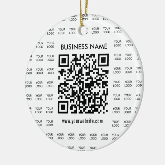 Direct Creëer scanbare QR-code en Logo-patroon Keramisch Ornament (Links)