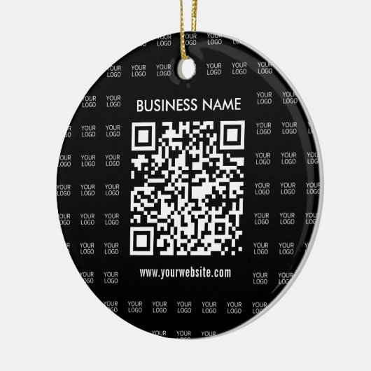 Direct Creëer scanbare QR-code en Logo-patroon Keramisch Ornament (Links)