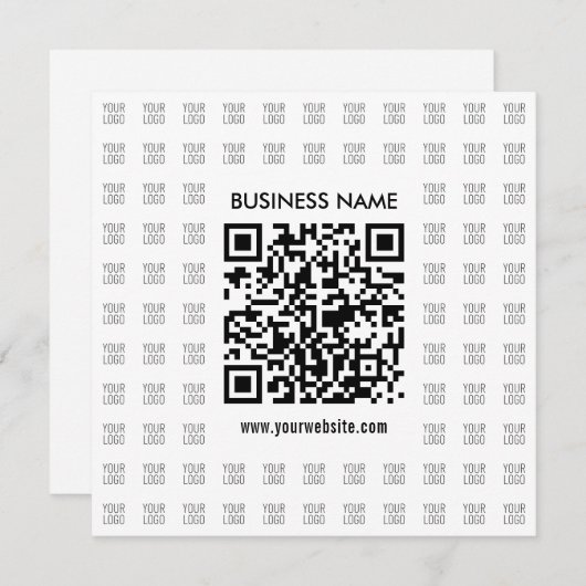 Direct Creëer scanbare QR-code en Logo-patroon Notitiekaartje (Voorkant / Achterkant)