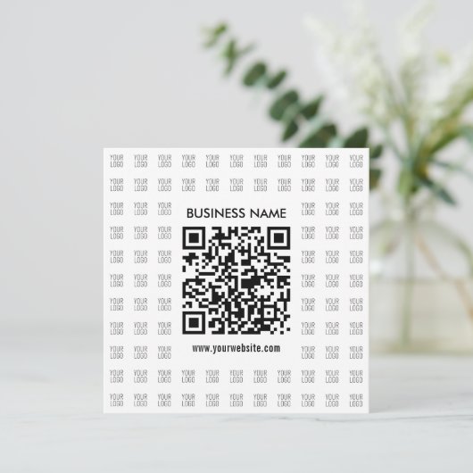 Direct Creëer scanbare QR-code en Logo-patroon Notitiekaartje (Staand voorkant)