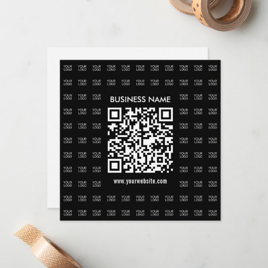 Direct Creëer scanbare QR-code en Logo-patroon Notitiekaartje (Voorkant / Achterkant in situ)