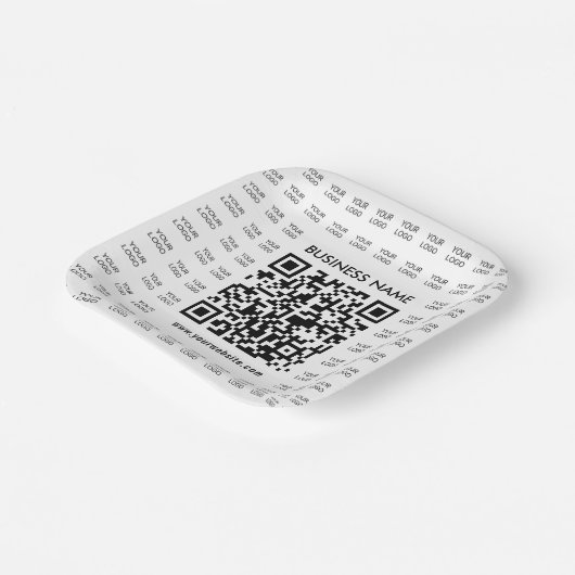 Direct Creëer scanbare QR-code en Logo-patroon Papieren Bordje (Gebogen)