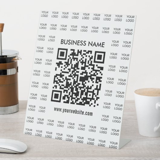 Direct Creëer scanbare QR-code en Logo-patroon Reclamebord Met Voetstuk (Insitu)